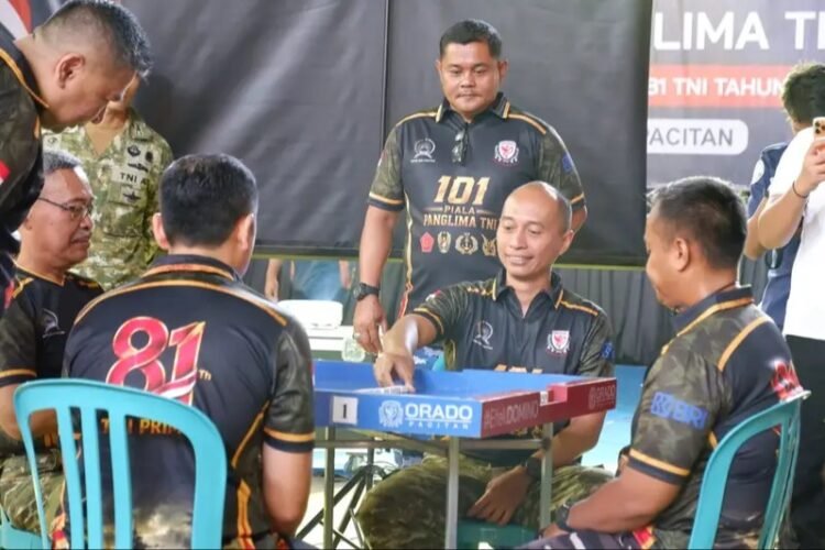 Sambut HUT Ke-81 TNI, Kodim 0801/Pacitan Gelar Open Tournament Domino ORADO 101 Piala Panglima TNI
