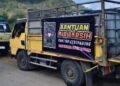 Armada truk pengangkut tangki air bersih milik PSHT Ranting Kebonagung bersiap menyalurkan bantuan air bersih untuk warga terdampak kemarau panjang di Kecamatan Kebonagung, Kabupaten Pacitan, Jawa Timur, Senin (19/10/2026). (Foto: Istimewa)